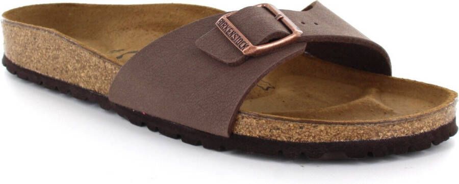 Birkenstock Madrid Dames Slippers Mocha Regular fit | Bruin | Imitatieleer