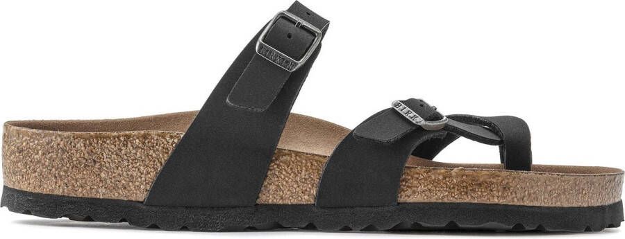 Birkenstock Mayari Dames Slippers Black Regular-fit Zwart Imitatieleer