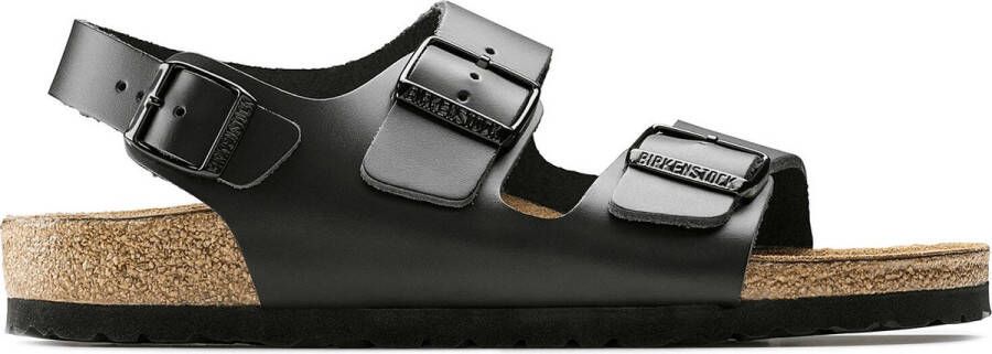 Birkenstock Zwarte Sandalen met Leren en Synthetische Voering Black Heren