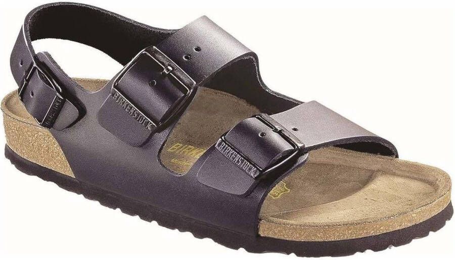 Birkenstock Zwarte Sandalen met Leren en Synthetische Voering Black Heren