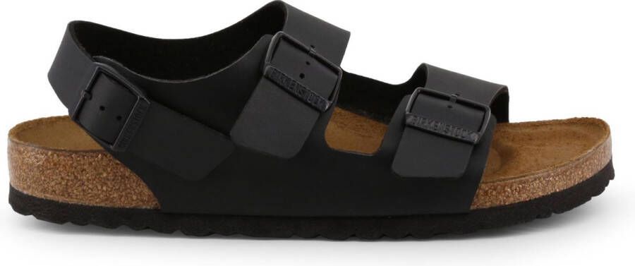 Birkenstock Zwarte Sandalen met Leren en Synthetische Voering Black Heren