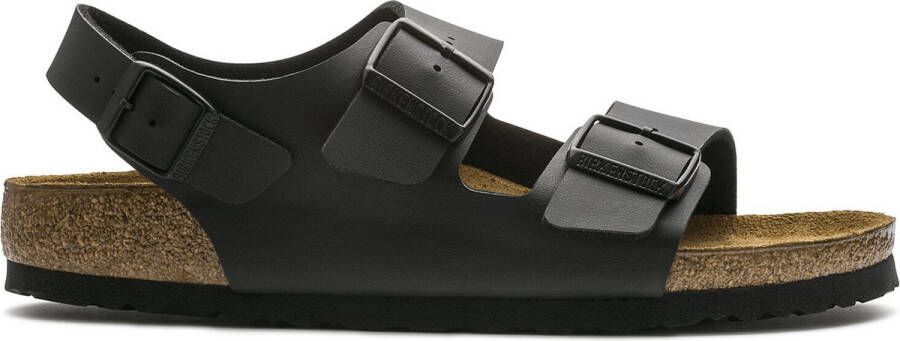 Birkenstock Zwarte Sandalen met Leren en Synthetische Voering Black