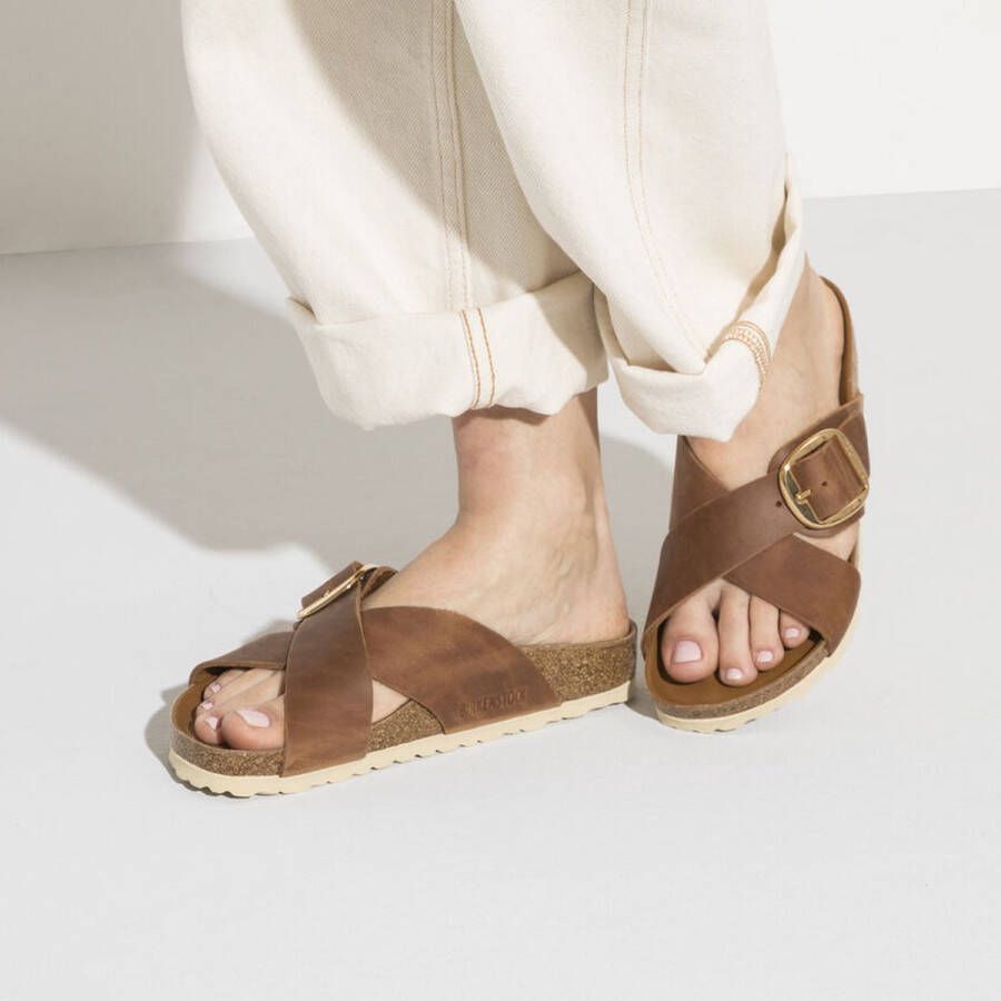 Birkenstock Siena Big Buckle Cognac narrow fit