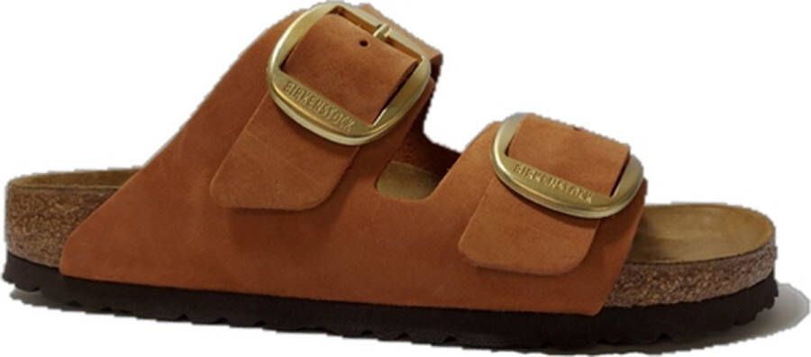 BIRKENSTOCK Arizona | Burnt Orange Nar Oranje Nubuck Platte sandalen Unisex