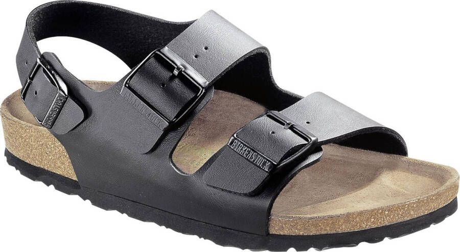 Birkenstock Zwarte Sandalen met Leren en Synthetische Voering Black