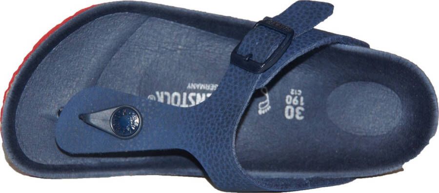 Birkenstock Gizeh Kids Slippers Desert Soil Blue Red Narrow fit | Blauw | Imitatieleer