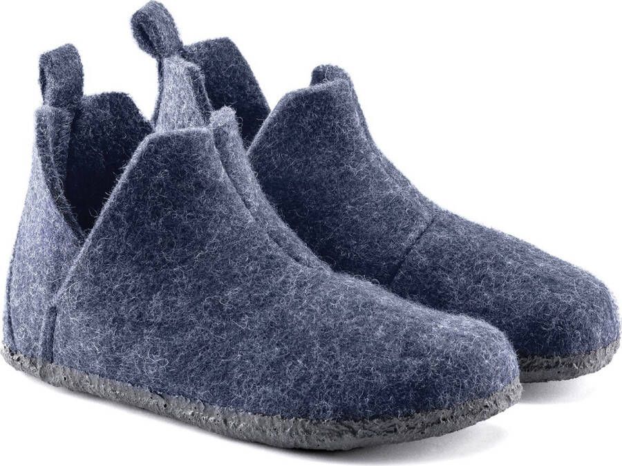 Birkenstock Andermatt Kids Pantoffels Dark Blue Narrow fit | Blauw | Wolvilt