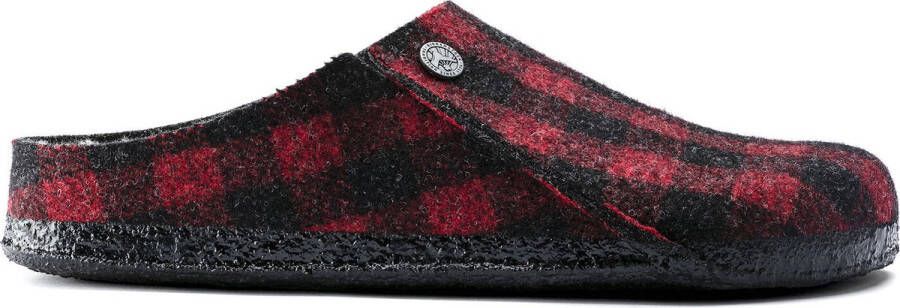 Birkenstock Zermatt Shearling Pantoffels Plaid Red Wolvilt Regular-fit