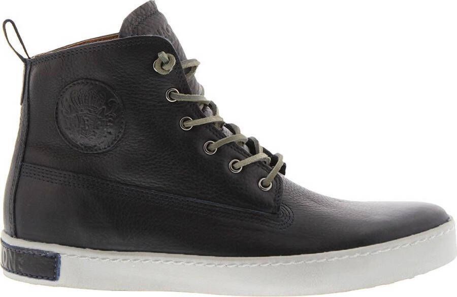 Blackstone Donker Indigo Leren Hi-Top Sneaker Blue Heren