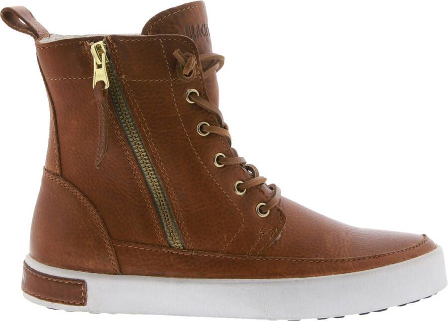 Blackstone Hoge Icon Emily trainers met ritssluiting Brown Dames