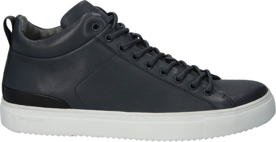 Blackstone Navy Leren Sneaker met Rubberen Cupzool Blue Heren