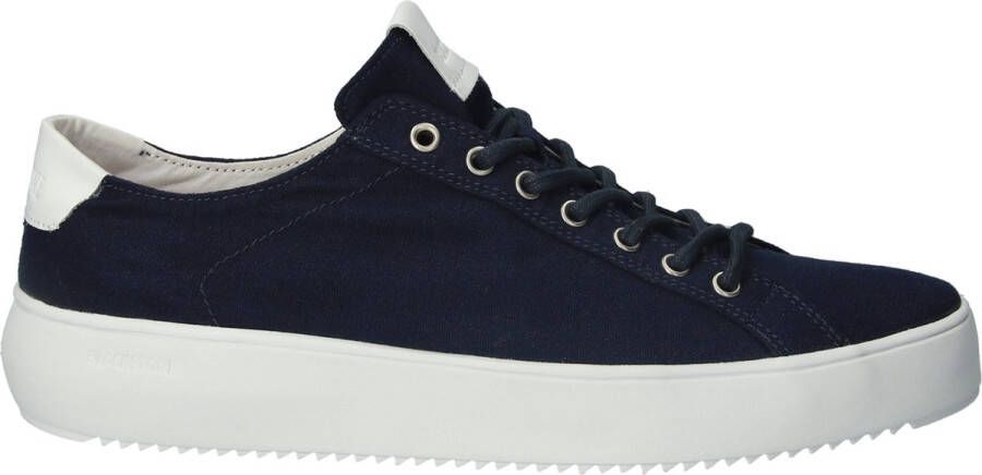 Blackstone Morgan Zg30 Navy Canvas LOW Sneaker Blauw Heren