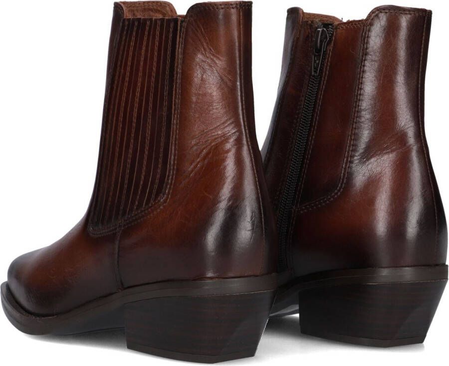 BLASZ 2dotta208 Enkellaarsjes Enkelboots met rits Dames Cognac