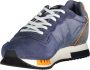 Blauer Blauwe Vetersneakers met Contrasterende Details Blue Heren - Thumbnail 1