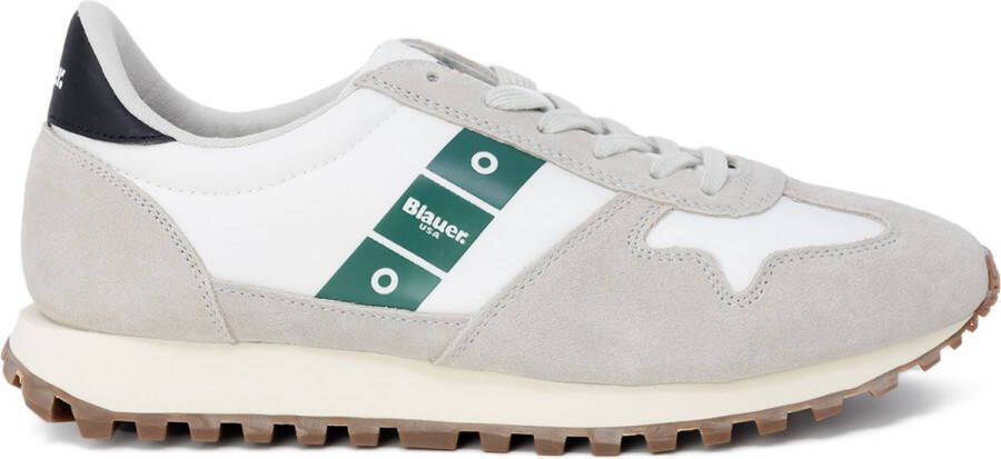 Blauer Sportieve Witte Sneakers voor Heren met Contrastdetails White Heren