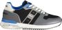 Blauer Grijze Polyester Sneaker met Veters Contrastdetails Print Logo Multicolor Heren - Thumbnail 1