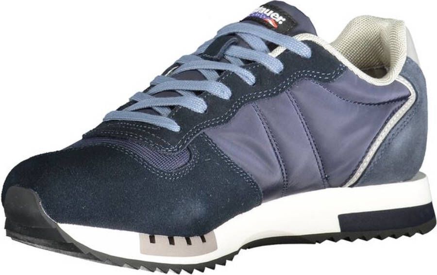 Blauer Sportieve Vetersneakers met Contrastdetails Multicolor Heren