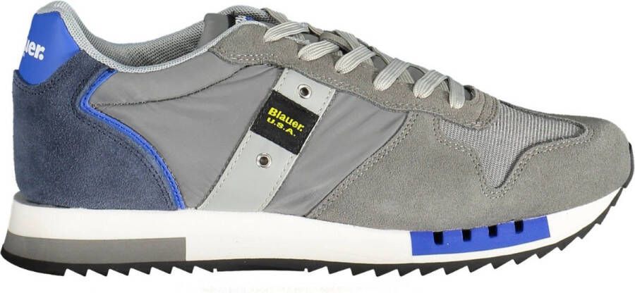 Blauer Elegante grijze sportsneakers met contrasterende accenten Multicolor Heren