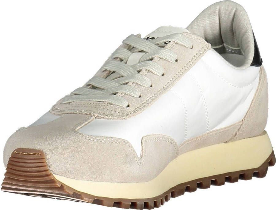 Blauer Sportieve Witte Sneakers voor Heren met Contrastdetails White Heren