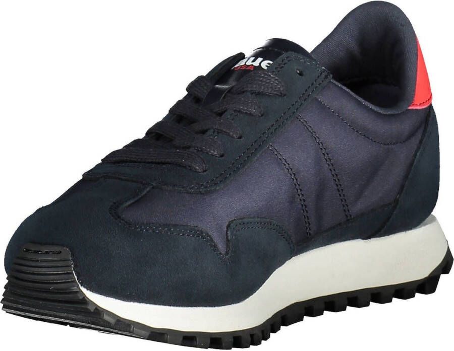 Blauer Blauwe Sportsneakers met Contrasterende Accenten Blue Heren