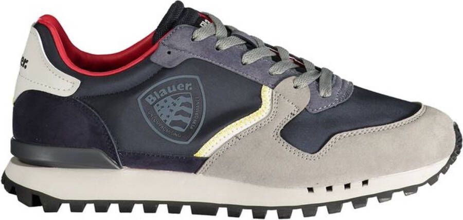 Blauer Sportieve Veterschoenen met Contrastdetails Multicolor Heren