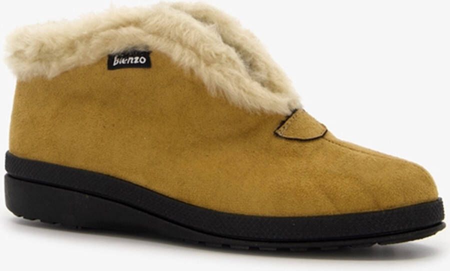 Blenzo dames pantoffels beige mostergeel Sloffen