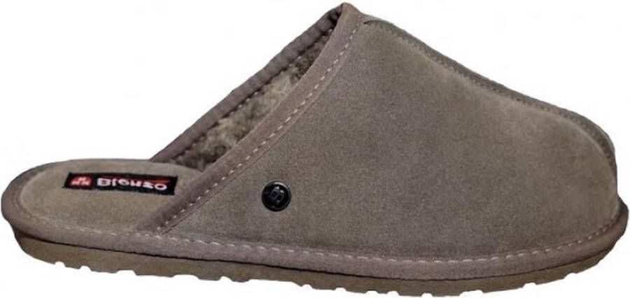 Blenzo heren pantoffel Taupe leer