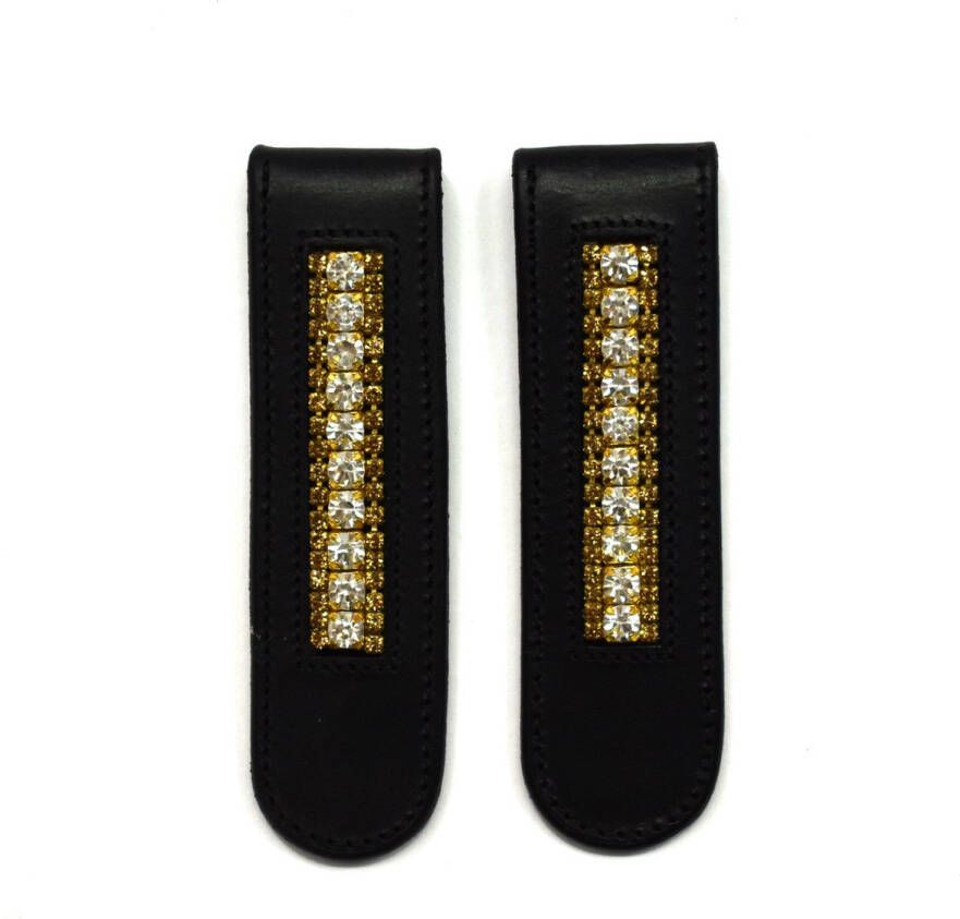 Bling Your Horse Boot Clips Gold & Crystal