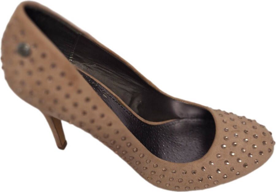 Blink -PUMP-FAKE SUEDE-NUDE-STRASS DETAILS- HAK