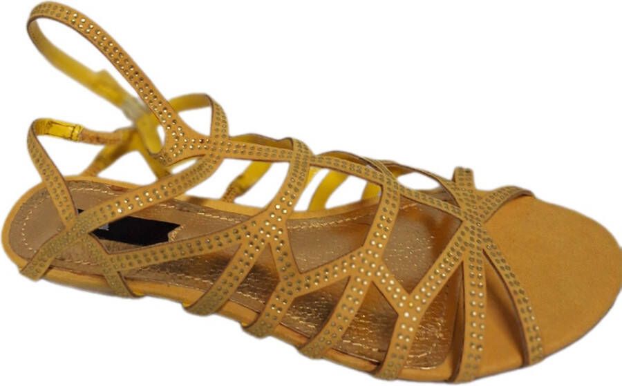 Blink -SANDAL-YELLOW IMITATIESUEDE-GOLD DETAILS