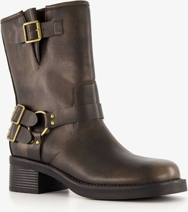 BLUE BOX dames biker boots bruin