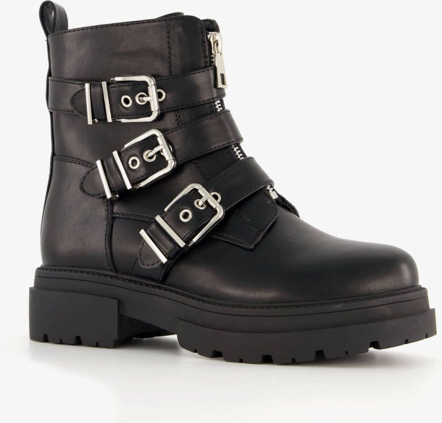 BLUE BOX dames biker boots zwart