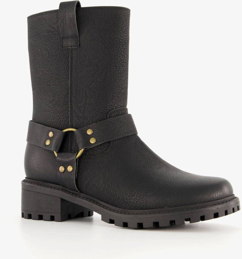 BLUE BOX dames biker boots zwart