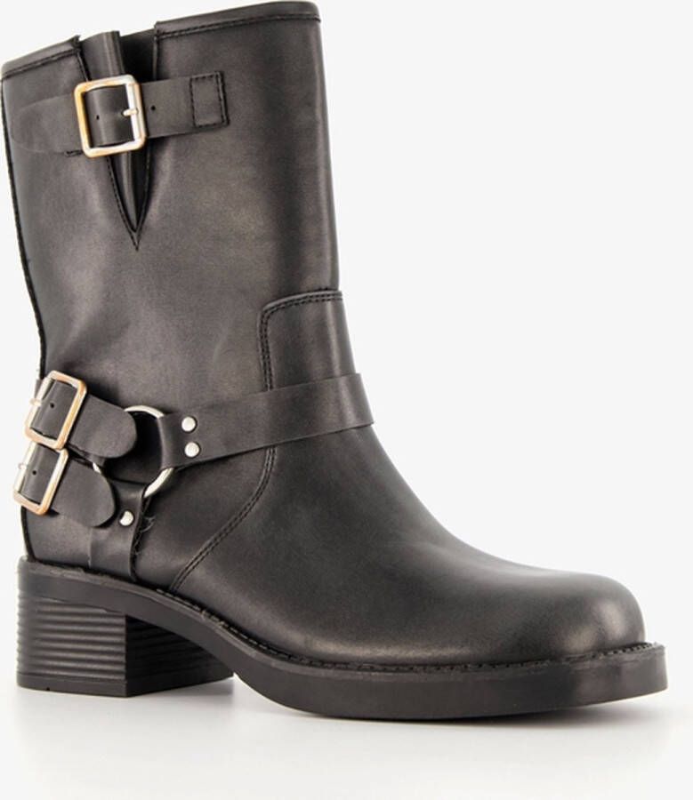 BLUE BOX dames biker boots zwart