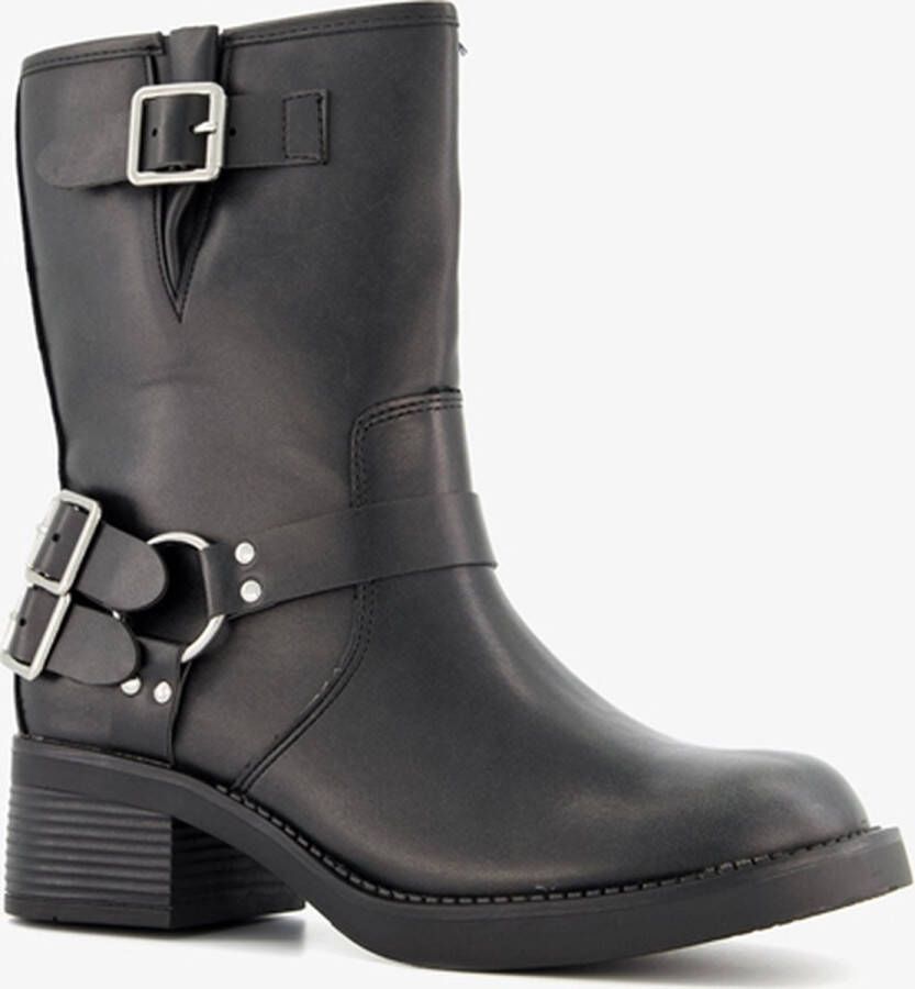 BLUE BOX dames biker boots zwart