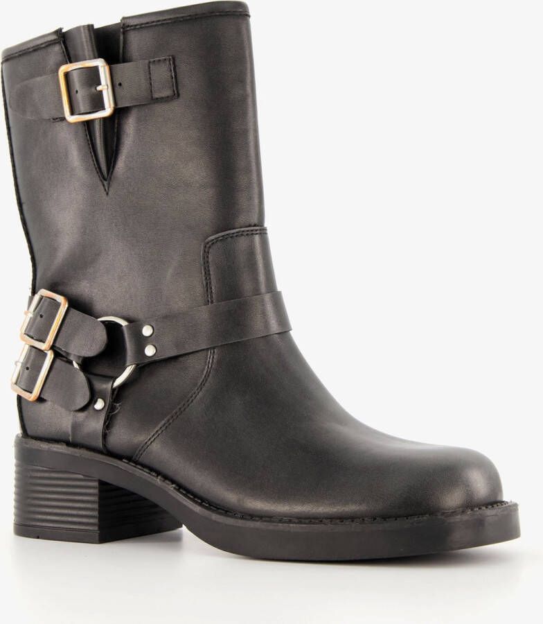 BLUE BOX dames biker boots zwart