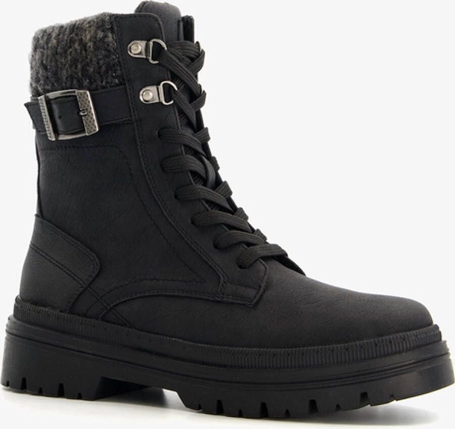 BLUE BOX dames boots met stoffen details Zwart Maat Uitneembare zool38