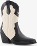 BLUE BOX dames cowboy western boots zwart wit - Thumbnail 1