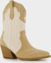 BLUE BOX dames cowboy western laarzen beige wit - Thumbnail 1