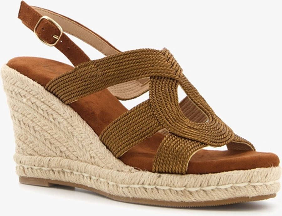 BLUE BOX dames espadrilles met sleehak brons Bruin