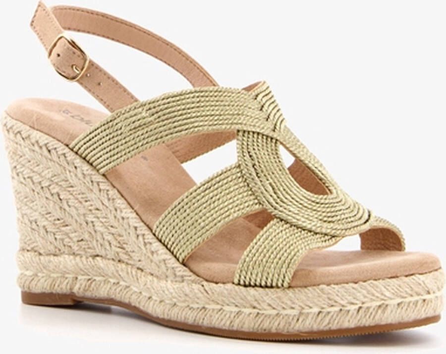 Blue Box dames espadrilles met sleehak goud