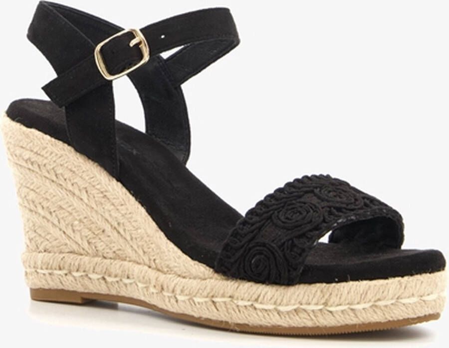 Blue Box dames espadrlles met sleehak zwart