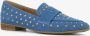 BLUE BOX dames loafers denim met studs Blauw - Thumbnail 3