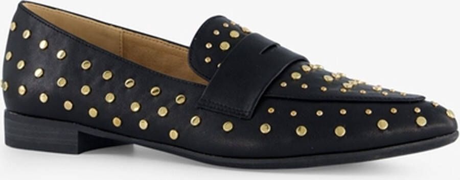 Blue Box dames loafers zwart met studs