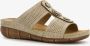 BLUE BOX dames slippers met perforaties beige - Thumbnail 1