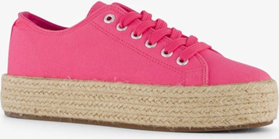 BLUE BOX dames sneakers met jute zool roze