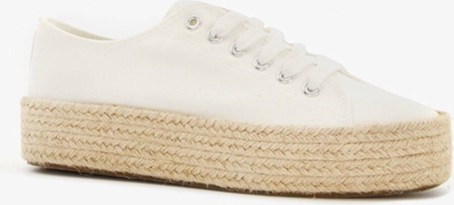 BLUE BOX dames sneakers met jute zool wit