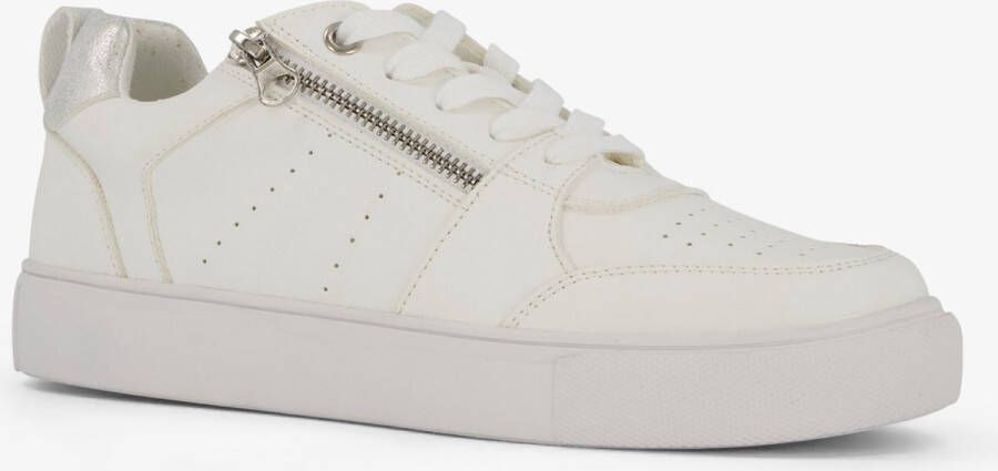 BLUE BOX dames sneakers wit met rits Uitneembare zool