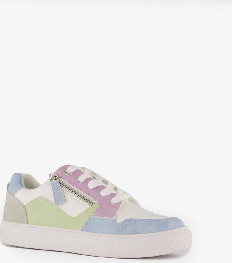 BLUE BOX dames sneakers wit pastel Uitneembare zool