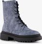 Blue Box dames veterboots denim blauw - Thumbnail 1